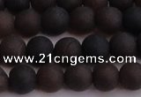 CAR210 15.5 inches 10mm - 11mm round matte natural amber beads