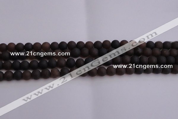 CAR210 15.5 inches 10mm - 11mm round matte natural amber beads