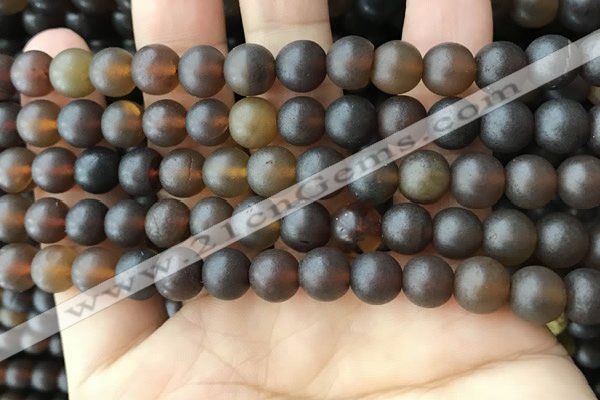 CAR218 15.5 inches 8mm round natural amber beads wholesale