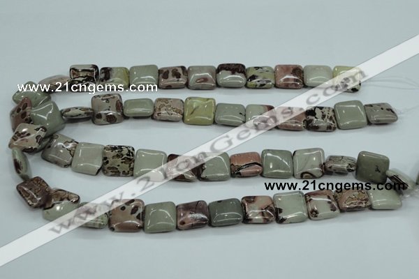 CAR23 15.5 inches 15*15mm square artistic jasper beads wholesale