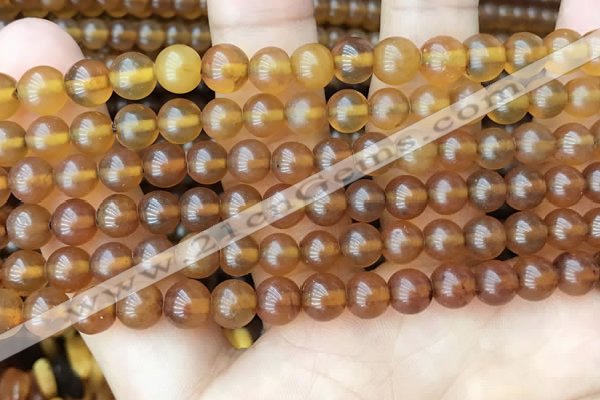 CAR234 15.5 inches 6mm - 7mm round natural amber beads wholesale