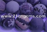 CAR306 15.5 inches 16mm round matte red artistic jasper beads