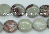 CAR32 15.5 inches 15mm flat round artistic jasper beads wholesale