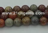 CAR350 15.5 inches 4mm round red artistic jasper beads wholesale