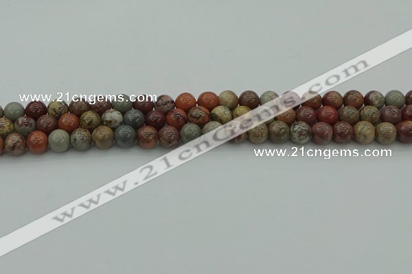 CAR351 15.5 inches 6mm round red artistic jasper beads wholesale