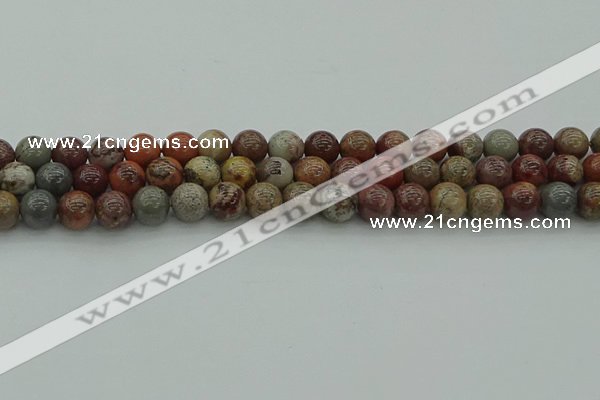 CAR352 15.5 inches 8mm round red artistic jasper beads wholesale