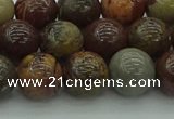 CAR353 15.5 inches 10mm round red artistic jasper beads wholesale