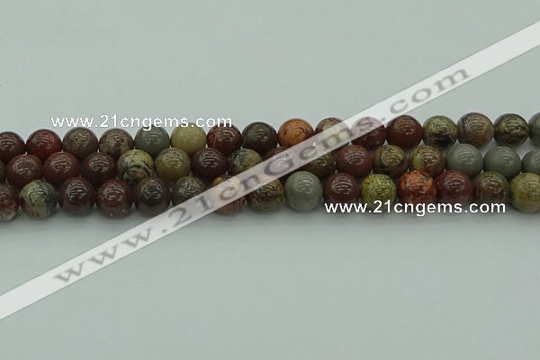 CAR353 15.5 inches 10mm round red artistic jasper beads wholesale