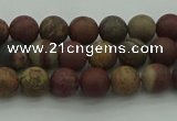 CAR360 15.5 inches 4mm round matte red artistic jasper beads