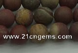 CAR362 15.5 inches 8mm round matte red artistic jasper beads