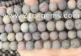 CAR373 15.5 inches 10mm round matte artistic jasper beads wholesale