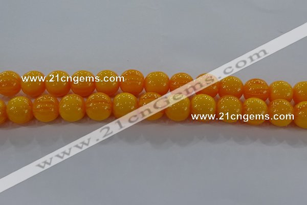 CAR405 15.5 inches 14mm round synthetic amber beads wholesale