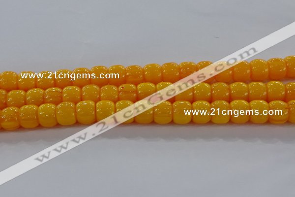 CAR412 15.5 inches 9*11mm drum synthetic amber beads wholesale