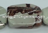 CAR48 15.5 inches 30*40mm twisted rectangle artistic jasper beads