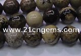 CAR50 15.5 inches 4mm round yellow artistic jasper beads