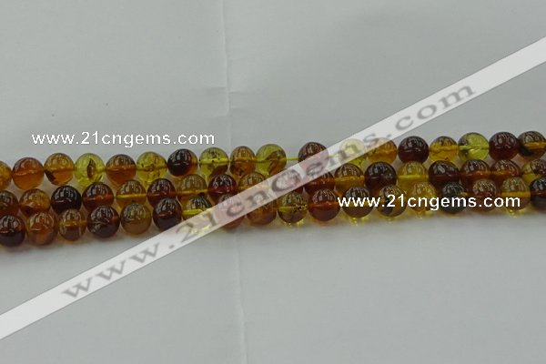 CAR502 15.5 inches 8mm - 9mm round natural amber beads wholesale