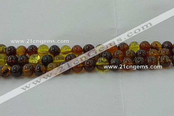 CAR504 15.5 inches 10mm - 11mm round natural amber beads wholesale