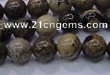 CAR51 15.5 inches 6mm round yellow artistic jasper beads