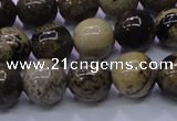 CAR52 15.5 inches 8mm round yellow artistic jasper beads