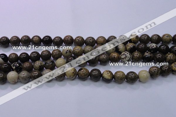 CAR52 15.5 inches 8mm round yellow artistic jasper beads