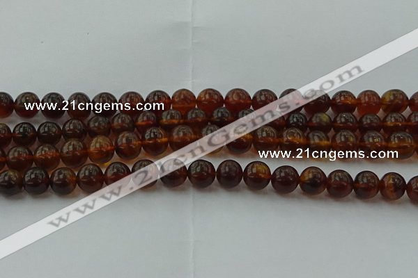 CAR528 15.5 inches 8mm - 9mm round natural amber beads wholesale