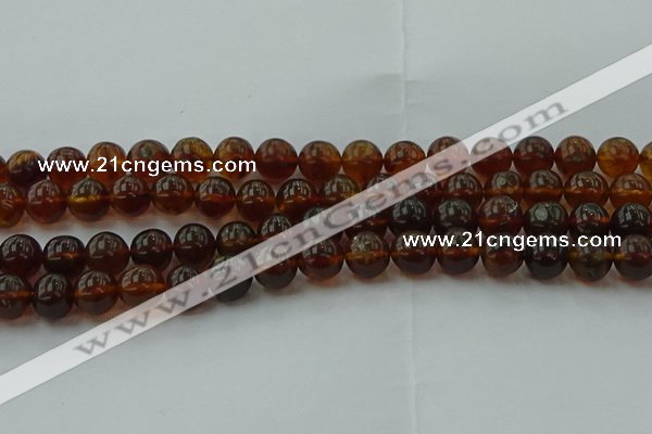 CAR529 15.5 inches 9mm - 10mm round natural amber beads wholesale