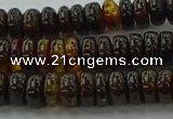 CAR533 15.5 inches 4*10mm rondelle natural amber beads wholesale