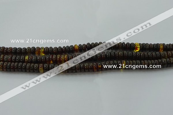 CAR533 15.5 inches 4*10mm rondelle natural amber beads wholesale