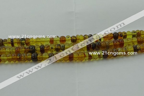 CAR538 15.5 inches 5*8mm rondelle natural amber beads wholesale