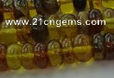 CAR539 15.5 inches 6*10mm rondelle natural amber beads wholesale