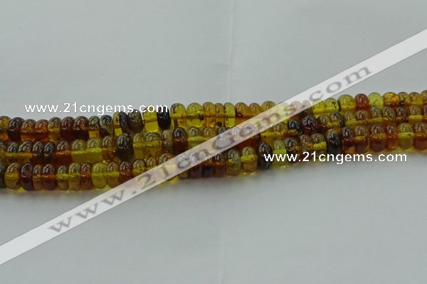 CAR539 15.5 inches 6*10mm rondelle natural amber beads wholesale