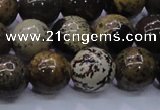 CAR54 15.5 inches 12mm round yellow artistic jasper beads