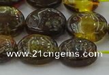 CAR547 15.5 inches 10*12mm - 11*14mm oval natural amber beads