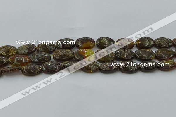 CAR548 15.5 inches 12*15mm - 13*17mm oval natural amber beads