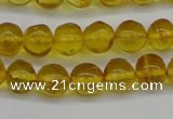 CAR551 15.5 inches 6mm - 7mm round natural amber beads wholesale