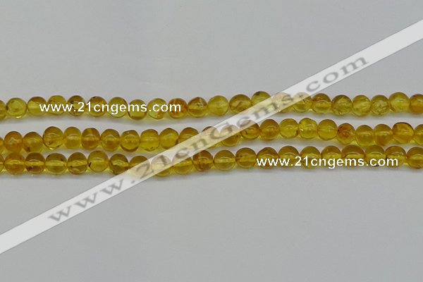 CAR551 15.5 inches 6mm - 7mm round natural amber beads wholesale