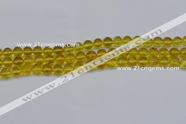 CAR556 15.5 inches 6mm - 7mm round natural amber beads wholesale