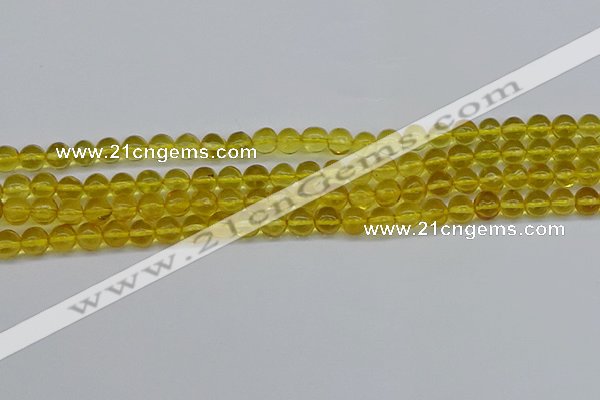 CAR559 15.5 inches 6mm - 6.5mm round natural amber beads wholesale