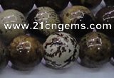 CAR56 15.5 inches 16mm round yellow artistic jasper beads