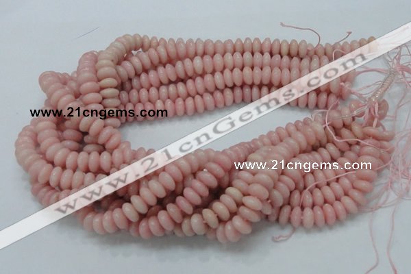 CAS09 15.5 inches 5*10mm rondelle pink angel skin gemstone beads