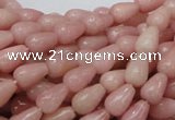 CAS12 15.5 inches 6*10mm teardrop pink angel skin gemstone beads