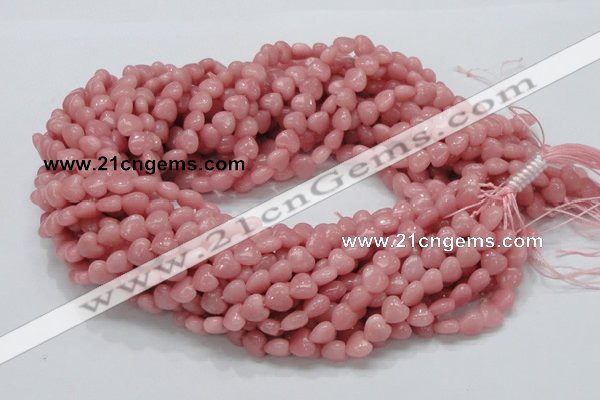 CAS14 15.5 inches 8*8mm heart pink angel skin gemstone beads