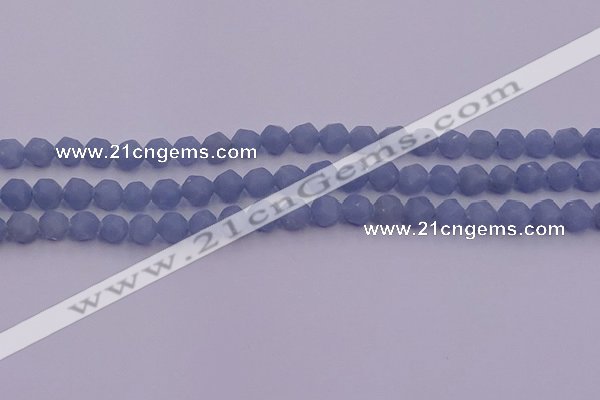 CAS210 15.5 inches 6mm faceted nuggets blue angel skin gemstone beads