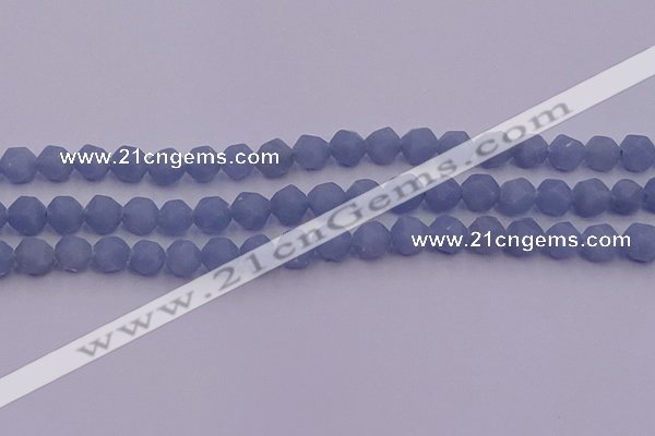 CAS211 15.5 inches 8mm faceted nuggets blue angel skin gemstone beads