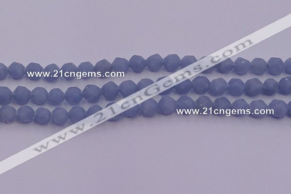 CAS212 15.5 inches 10mm faceted nuggets blue angel skin gemstone beads