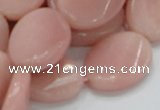 CAS28 15.5 inches 18*25mm twisted oval pink angel skin gemstone beads