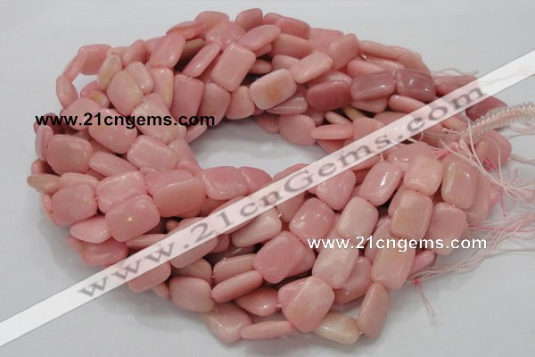 CAS29 15.5 inches 13*18mm rectangle pink angel skin gemstone beads