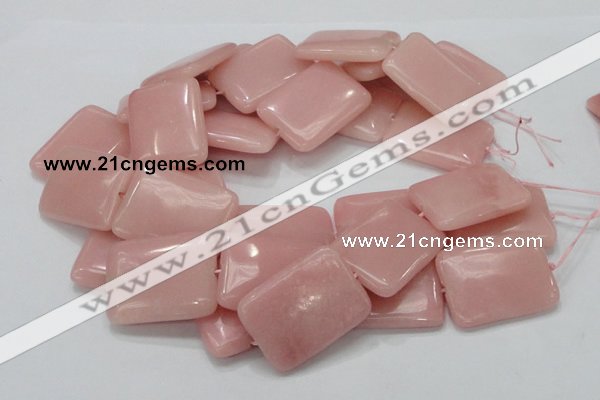 CAS31 15.5 inches 30*40mm rectangle pink angel skin gemstone beads