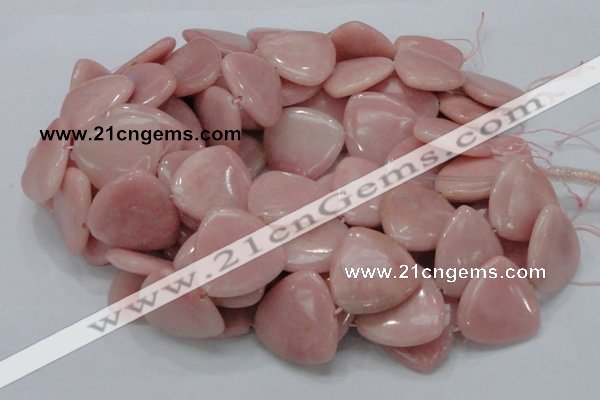 CAS32 15.5 inches 30*30mm triangle pink angel skin gemstone beads