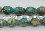 CAT05 15.5 inches 10*14mm teardrop natural aqua terra jasper beads